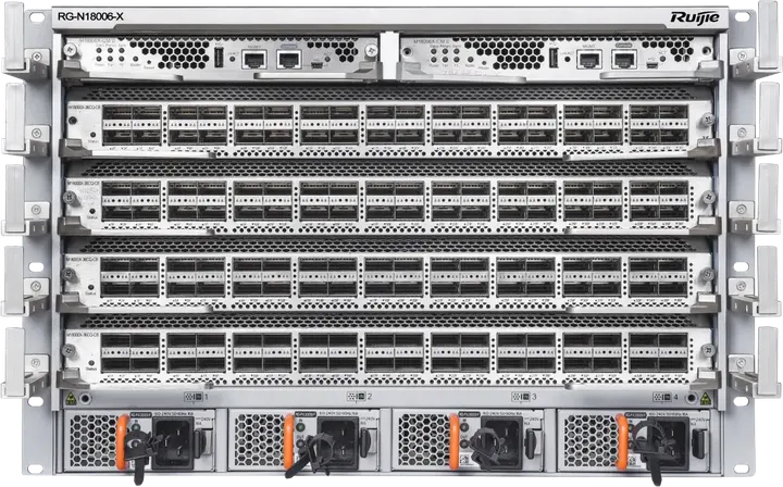 Ruijie RG-N18006-X, 4 line card slots, 7 RU