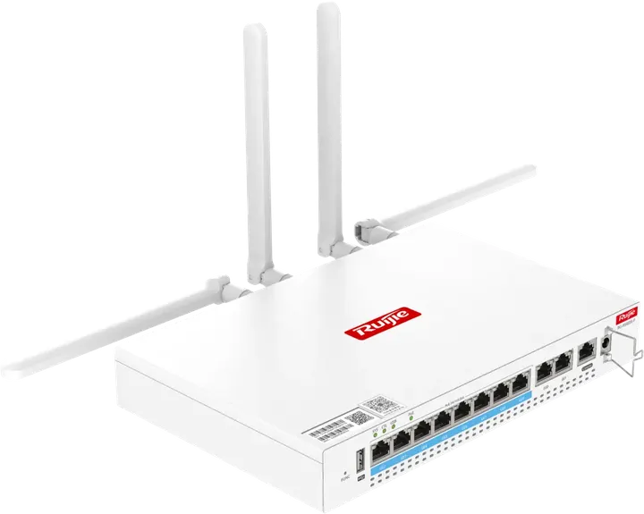 Ruijie RG-RSR830-P, WAN: 2 x GE electrical ports LAN: 8 x GE electrical ports (LAN/WAN switchable) PoE