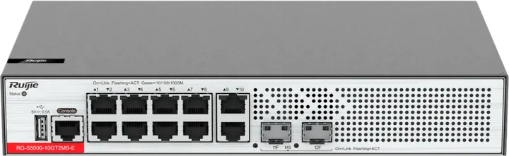 Ruijie RG-S5000-10GT2MS-E, 10 x 1GE RJ45 ports, 2 x 2.5GE SFP ports