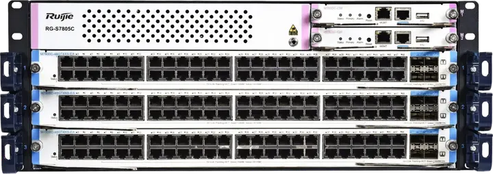 Ruijie RG-S7805C, 3 x line card slots, 4 RU