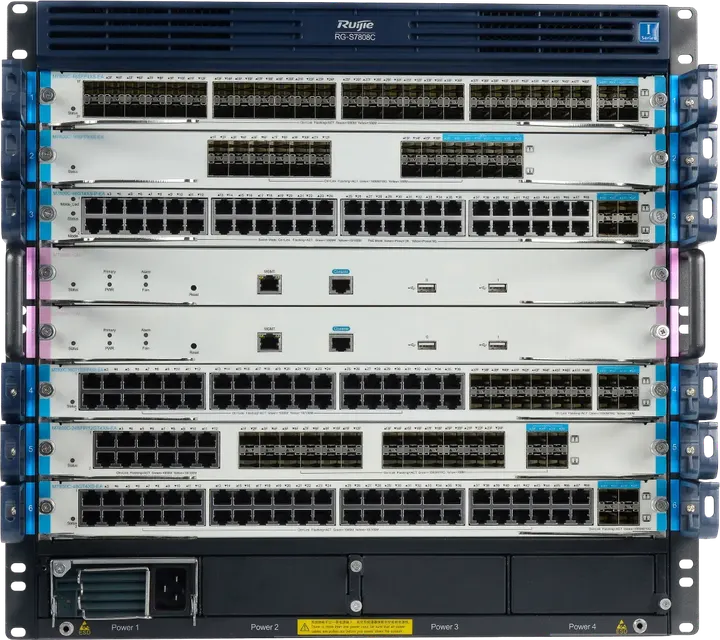 Ruijie RG-S7808C, 6 x line card slots, 10 RU