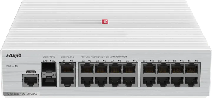 Ruijie RG-SF2920-16GT2MG2XS, 16 x 1GE RJ45 ports, 2 x 2.5GE RJ45 ports, 2 x 10GE SFP+ ports
